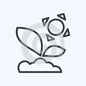 Icon Sprout 3. related to Flora symbol. line style. simple illustration. plant. Oak. leaf. rose