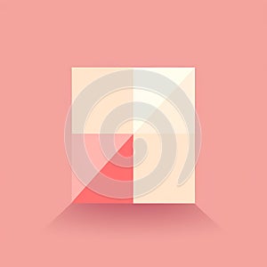 an icon of a square on a pink background