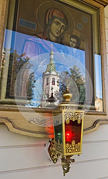 Icon in Staroladozhsky Nikolsky Monastery in Staraya Ladoga - Leningrad region Russia