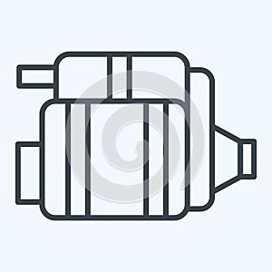 Icon Starter Car. related to Car Parts symbol. line style. simple design editable. simple illustration