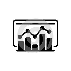 Black solid icon for Statistics, analytics and chart