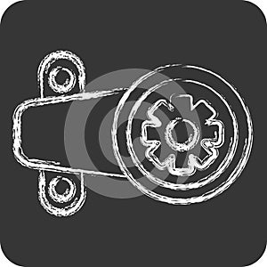 Icon Steering Gearbox. related to Car Maintenance symbol. chalk Style. simple design editable. simple illustration