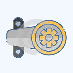 Icon Steering Gearbox. related to Car Maintenance symbol. doodle style. simple design editable. simple illustration