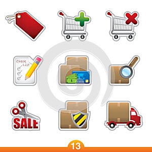 Icon sticker set - internet shopping