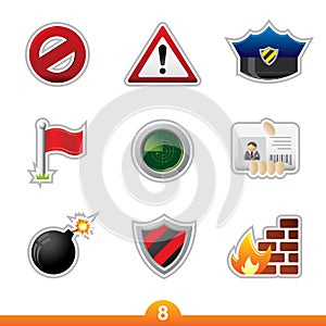 Icon sticker set - security