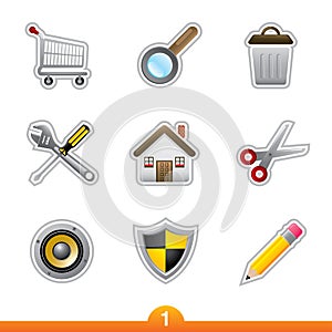 Icon sticker set - web universal