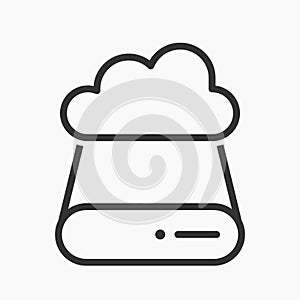 Icon Storage Backup for User Interface. Simple Illustration Icon Backup Cloud Storage Symbol with Data File Icon Below.