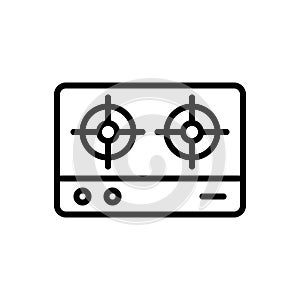 Black line icon for Stove, burner and fire