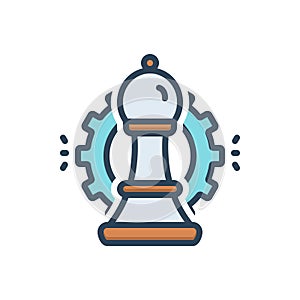 Color illustration icon for Strategic, tactical and strategical photo