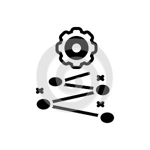 Black solid icon for Strategy, setting and action