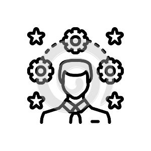 Black line icon for Strategy, master and plan