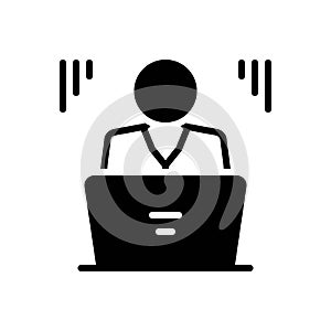 Black solid icon for Study, online and technology