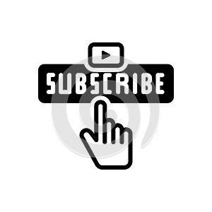 Black solid icon for Subscribe, fanpage and click