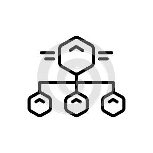 Black line icon for Subtask, little and minor