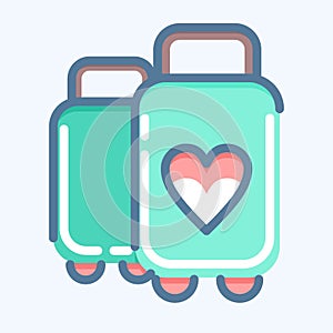 lIcon Suitcase. suitable for Summer symbol. doodle style. simple design editable. design template vector. simple illustration