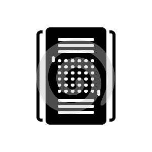 Black solid icon for Summaries, summary and compendium photo