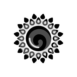 Black solid icon for Sun, summer and daylight