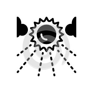 Black solid icon for Sunny, summer and warming