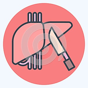 Icon Surgery. related to Hepatologist symbol. color mate style. simple design editable. simple illustration