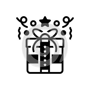 Black solid icon for Surprise, giveaway and bounty