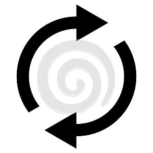 Icon swap resumes, spinning arrows in circle, vector symbol sync, renewable product exchange, change renew