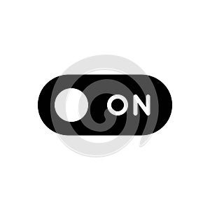 Black solid icon for On, switch and electric