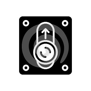 Black solid icon for Switch, start and on button