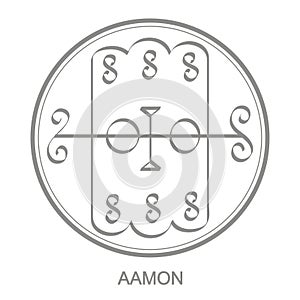 icon with symbol of demon Aamon Sigil of Demon Aamon