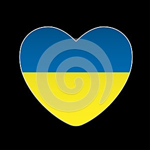 Icon symbol of the heart of Ukraine, in the form of a flag