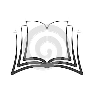 Icon, symbol, open book logo. Vector isolated. Editable path