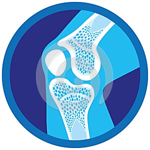 Icon or symbol of orthopedic health, knee, joints