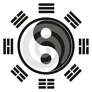 Icon symbol, Yin Yang, represents an oriental philosophy, oriental medicine