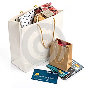 Shopping time isolated on white background