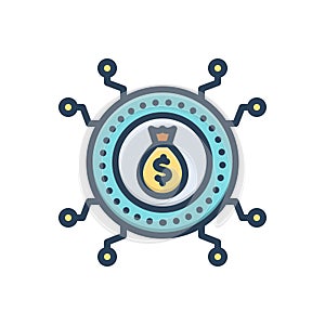 Color illustration icon for Syndicate, organization and money photo