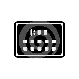 Black solid icon for Tablet, chargeable and gadget