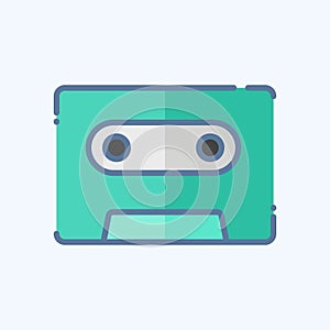 Icon Tape. related to Podcast symbol. doodle style. simple design editable. simple illustration