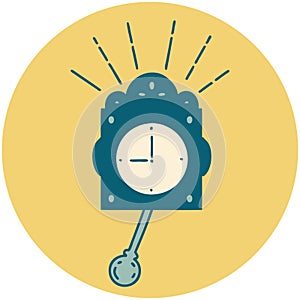 icon of tattoo style ticking clock