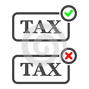 Icon Tax Sign. Tax Included and Excluded. Pixel perfect. photo
