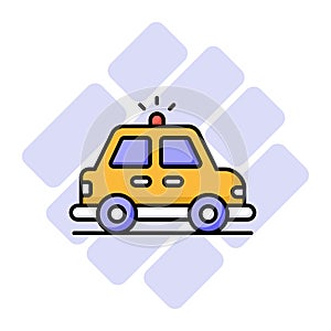An icon of taxi in trendy style, local transport automobile