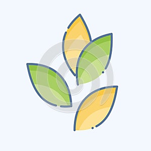 Icon Tea Leafs. related to Tea symbol. doodle style. simple design editable. simple illustration. green tea