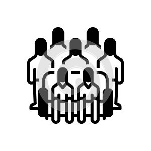 Black solid icon for Team, public and people photo