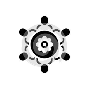 Black solid icon for Teamwork, collaboration and unity
