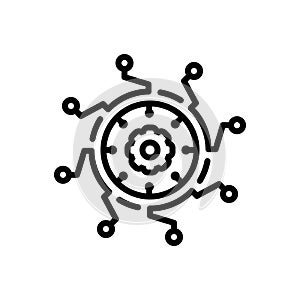 Black line icon for Technologies, digital and setting