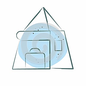 Icon Tent. related to Backpacker symbol. Color Spot Style. simple design editable. simple illustration