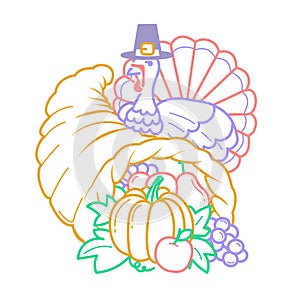 Icon Thanksgiving day cornucopia