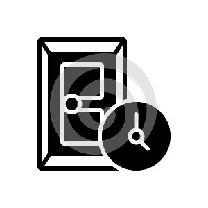 Black solid icon for During, at the time and entrance