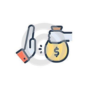 Color illustration icon for Tolerance, patience and money