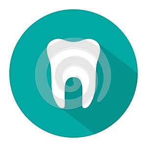 Icon of tooth. Dentist symbol. Logo of teeth. Graphic shape for dental. Illustration for healthy smile or medicine. Protection of