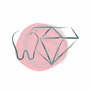 Icon Tooth Jewelry. related to Dental symbol. Color Spot Style. simple design editable. simple illustration