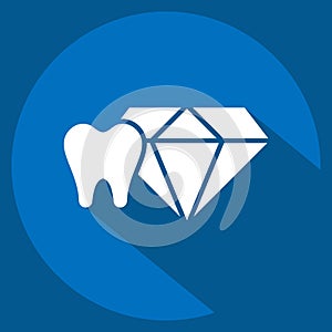 Icon Tooth Jewelry. related to Dental symbol. long shadow style. simple design editable. simple illustration